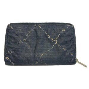 CHANEL Old Travel Line - Black Cream Nylon Long Wallet 182-051525